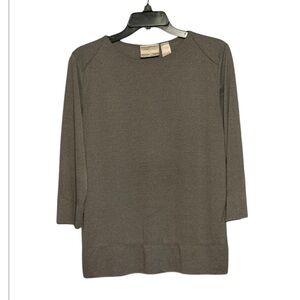 Emma James by Liz Claiborne Charcoal Gray Vintage Top size Large Heather Gray